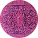 Round Persian Pink Traditional Rug, tr1103pnk