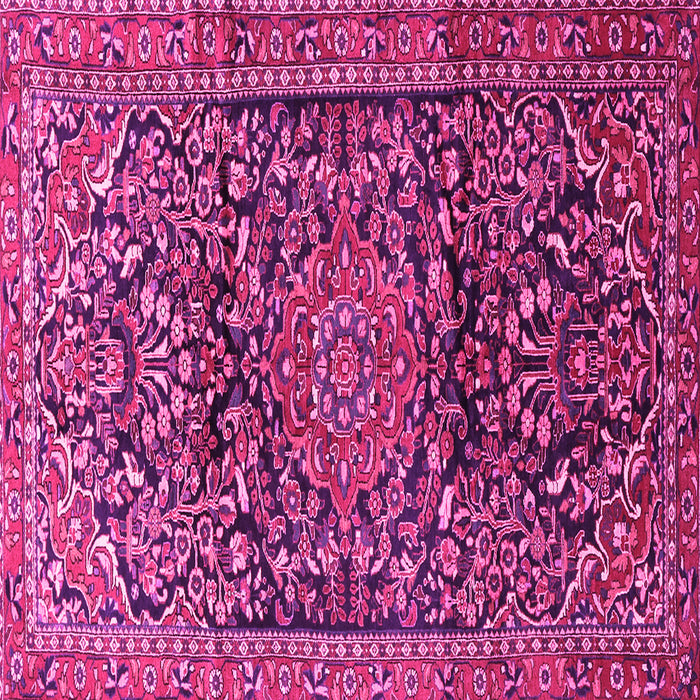 Square Machine Washable Persian Pink Traditional Rug, wshtr1103pnk