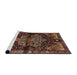 Sideview of Machine Washable Traditional Dark Gold Brown Rug, wshtr1104