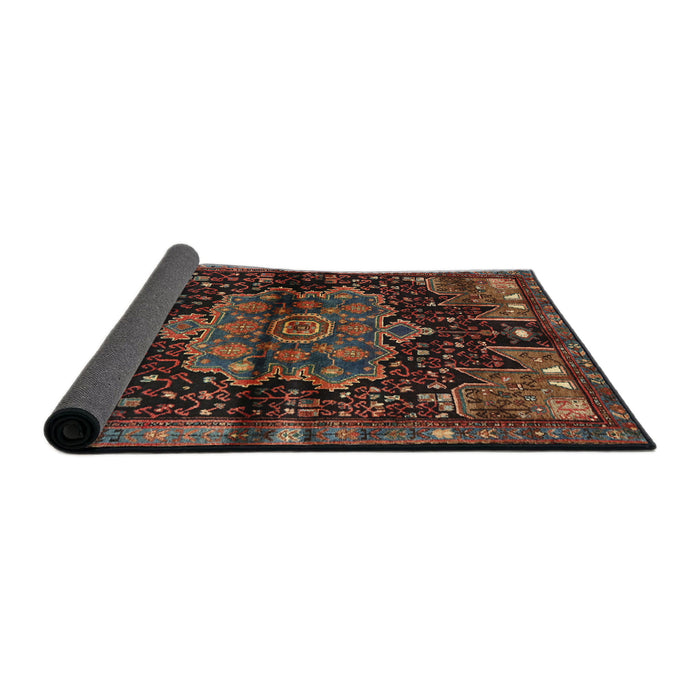 Sideview of Traditional Dark Gold Brown Persian Rug, tr1104