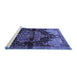 Sideview of Machine Washable Persian Blue Traditional Rug, wshtr1104blu