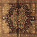 Square Persian Brown Traditional Rug, tr1104brn