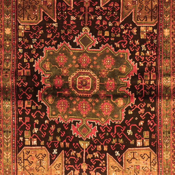 Serging Thickness of Machine Washable Persian Orange Traditional Area Rugs, wshtr1104org