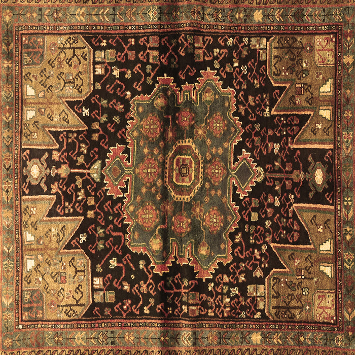 Square Machine Washable Persian Brown Traditional Rug, wshtr1104brn