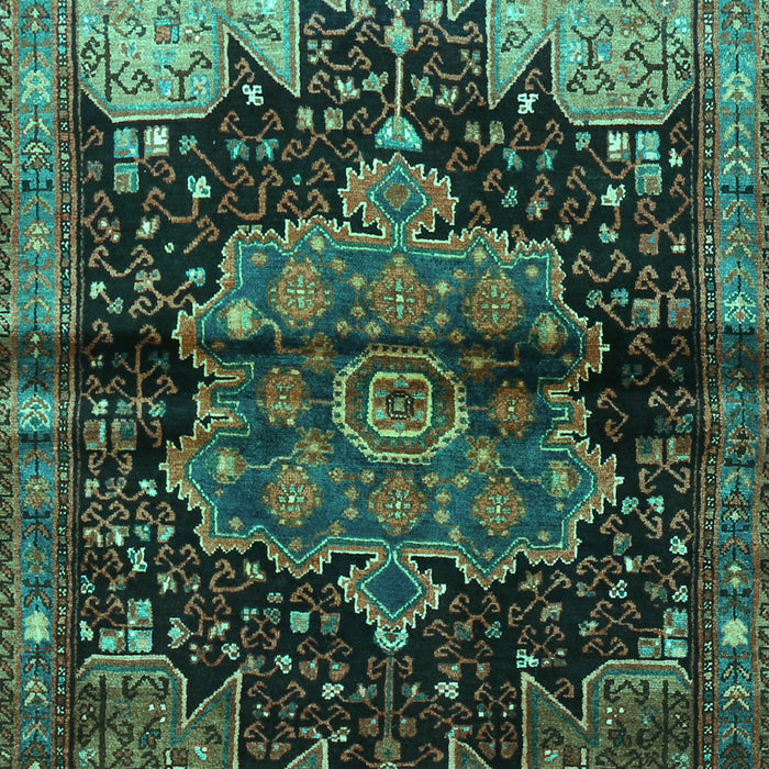 Machine Washable Persian Turquoise Traditional Area Rugs, wshtr1104turq