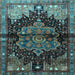 Square Persian Light Blue Traditional Rug, tr1104lblu