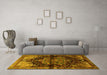 Machine Washable Persian Yellow Traditional Rug in a Living Room, wshtr1104yw