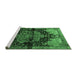 Sideview of Machine Washable Persian Emerald Green Traditional Area Rugs, wshtr1104emgrn