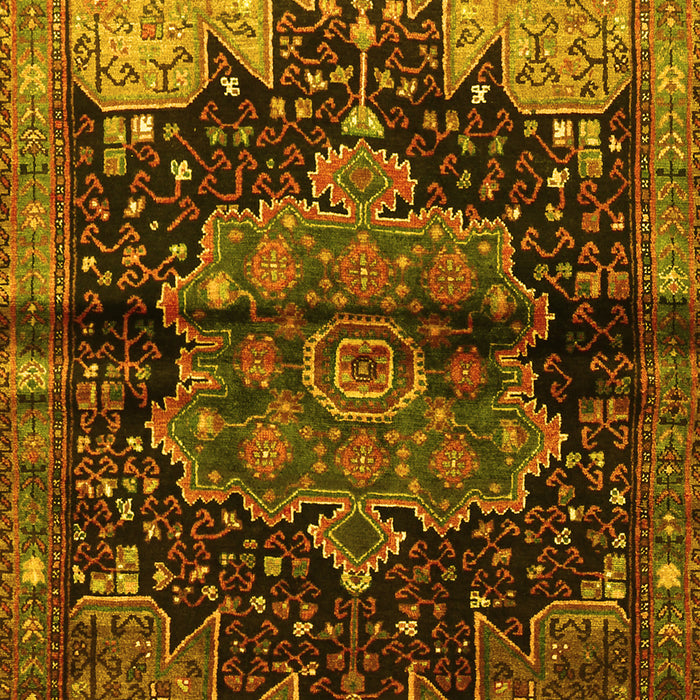 Machine Washable Persian Yellow Traditional Rug, wshtr1104yw