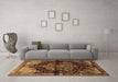 Machine Washable Persian Brown Traditional Rug in a Living Room,, wshtr1104brn