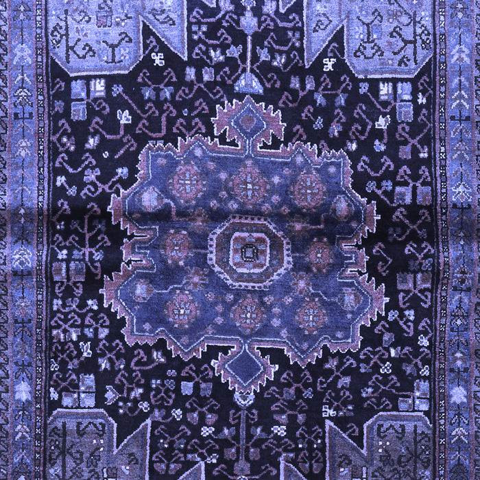 Machine Washable Persian Blue Traditional Rug, wshtr1104blu