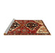 Sideview of Machine Washable Traditional Saffron Red Rug, wshtr1105