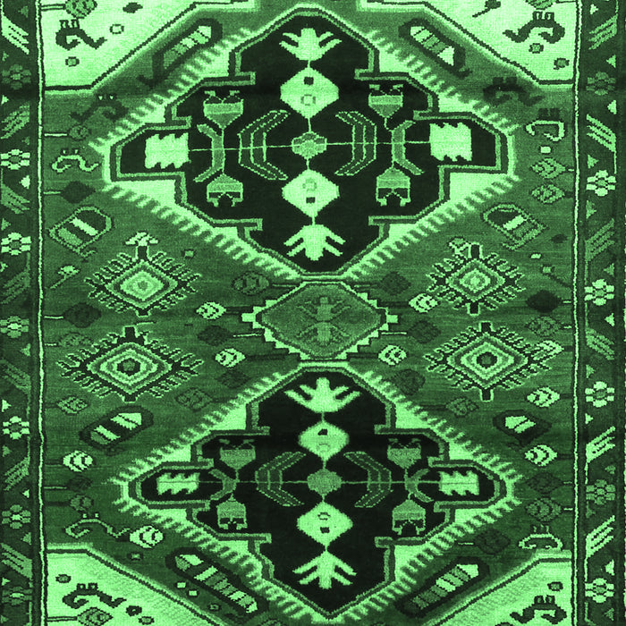 Machine Washable Persian Emerald Green Traditional Area Rugs, wshtr1105emgrn