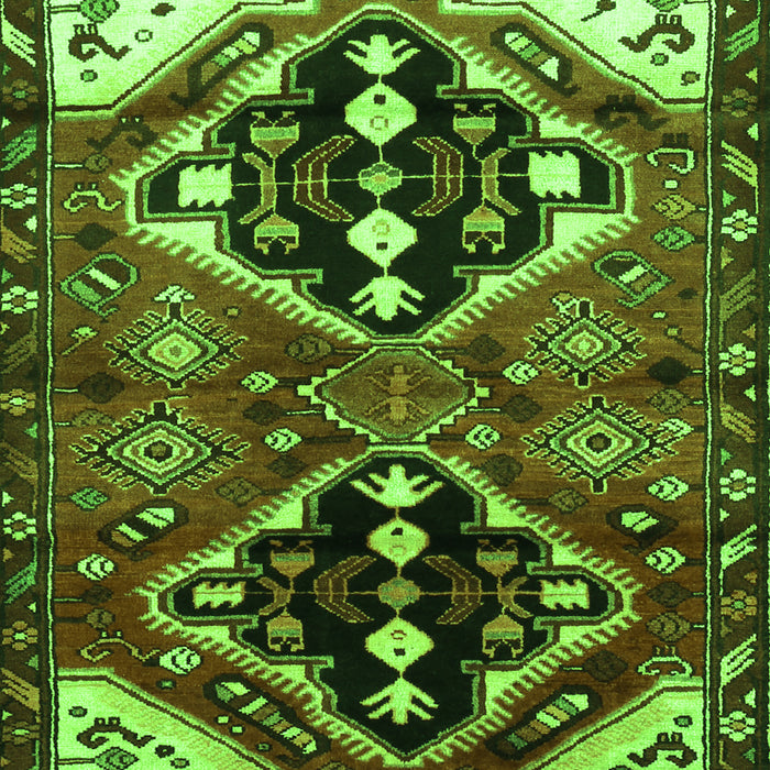 Serging Thickness of Machine Washable Persian Green Traditional Area Rugs, wshtr1105grn