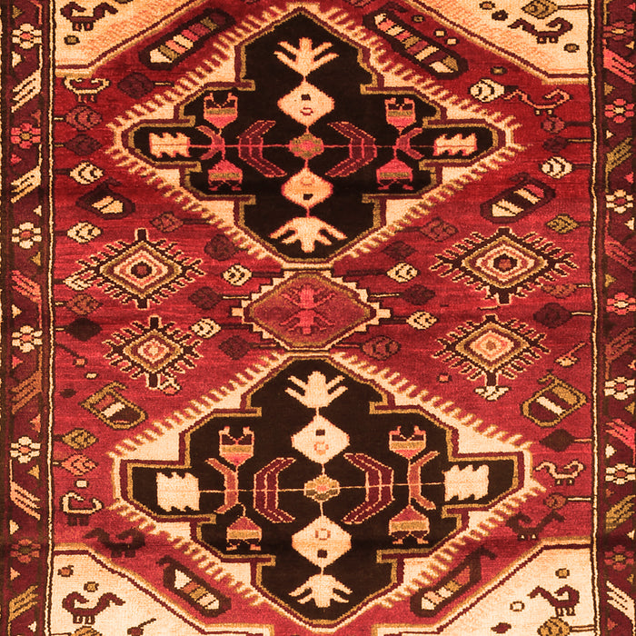 Serging Thickness of Machine Washable Persian Orange Traditional Area Rugs, wshtr1105org