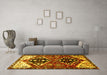 Machine Washable Persian Yellow Traditional Rug in a Living Room, wshtr1105yw