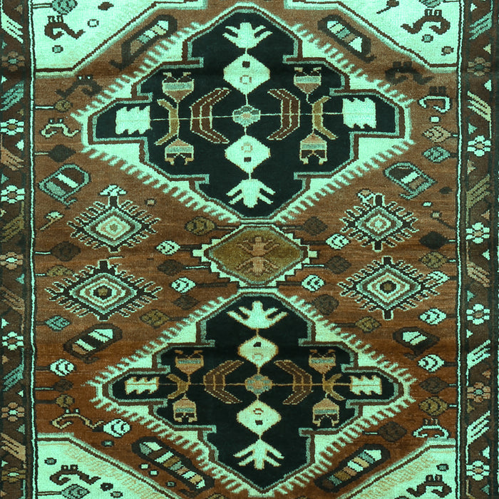 Machine Washable Persian Turquoise Traditional Area Rugs, wshtr1105turq