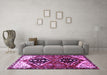 Machine Washable Persian Purple Traditional Area Rugs in a Living Room, wshtr1105pur