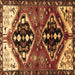 Square Persian Brown Traditional Rug, tr1105brn