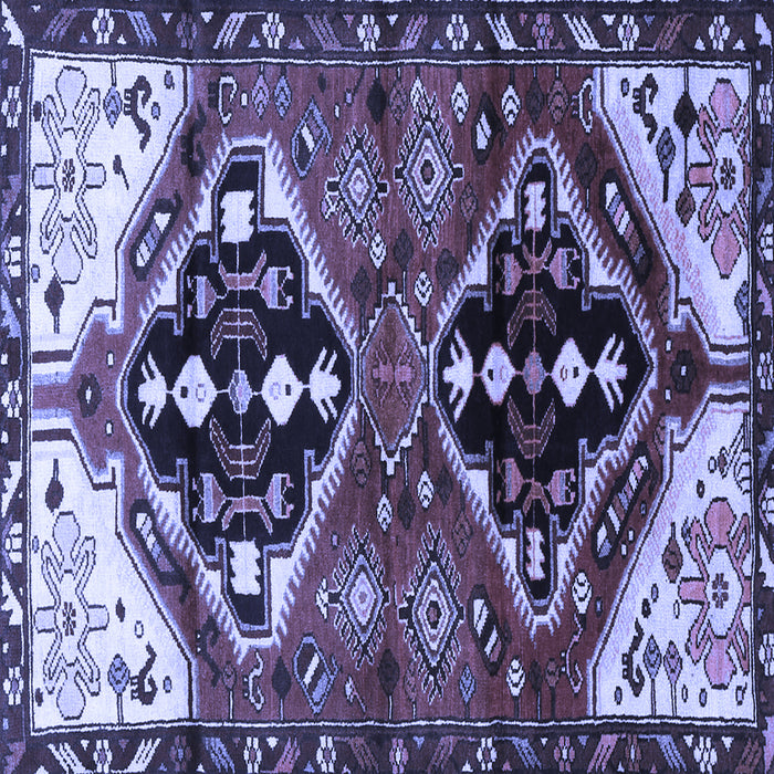 Square Persian Blue Traditional Rug, tr1105blu