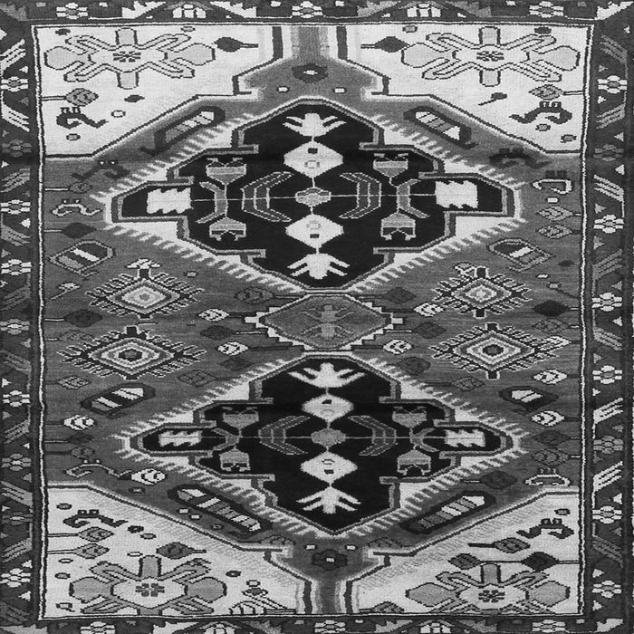 Round Machine Washable Persian Gray Traditional Rug, wshtr1105gry