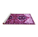 Sideview of Machine Washable Persian Purple Traditional Area Rugs, wshtr1105pur