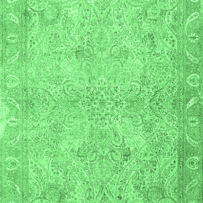 Machine Washable Oriental Emerald Green Traditional Area Rugs, wshtr1106emgrn