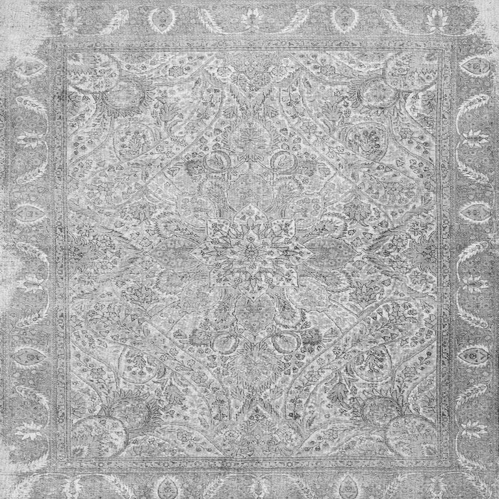 Round Machine Washable Oriental Gray Traditional Rug, wshtr1106gry
