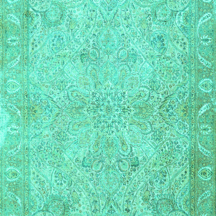 Machine Washable Oriental Turquoise Traditional Area Rugs, wshtr1106turq