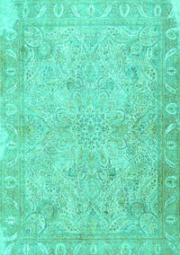 Oriental Turquoise Traditional Rug, tr1106turq