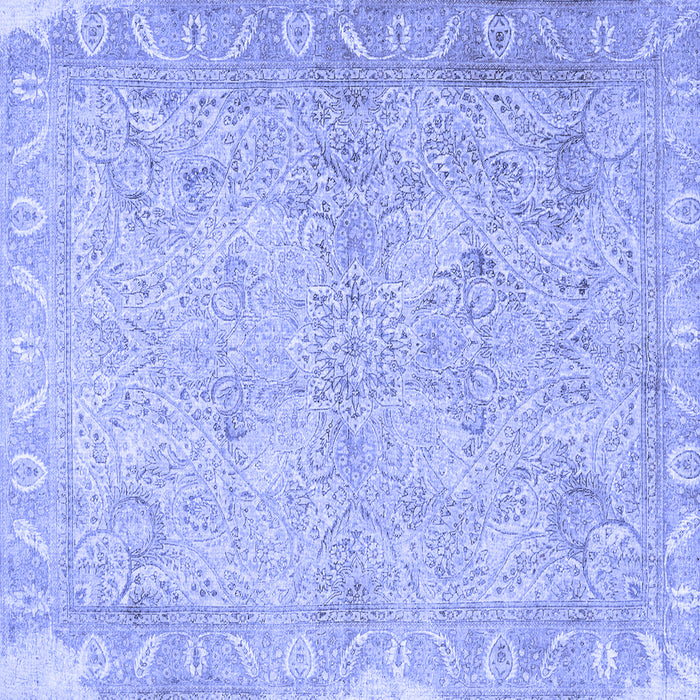 Square Oriental Blue Traditional Rug, tr1106blu