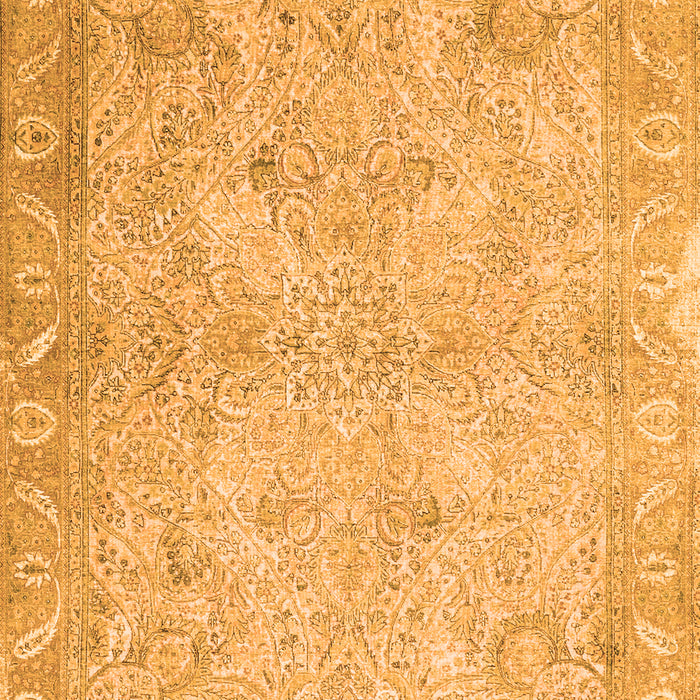 Serging Thickness of Machine Washable Oriental Orange Traditional Area Rugs, wshtr1106org