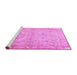 Sideview of Machine Washable Oriental Pink Traditional Rug, wshtr1106pnk