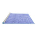 Sideview of Machine Washable Oriental Blue Traditional Rug, wshtr1106blu