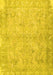 Machine Washable Oriental Yellow Traditional Rug, wshtr1106yw