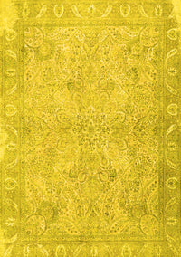 Oriental Yellow Traditional Rug, tr1106yw