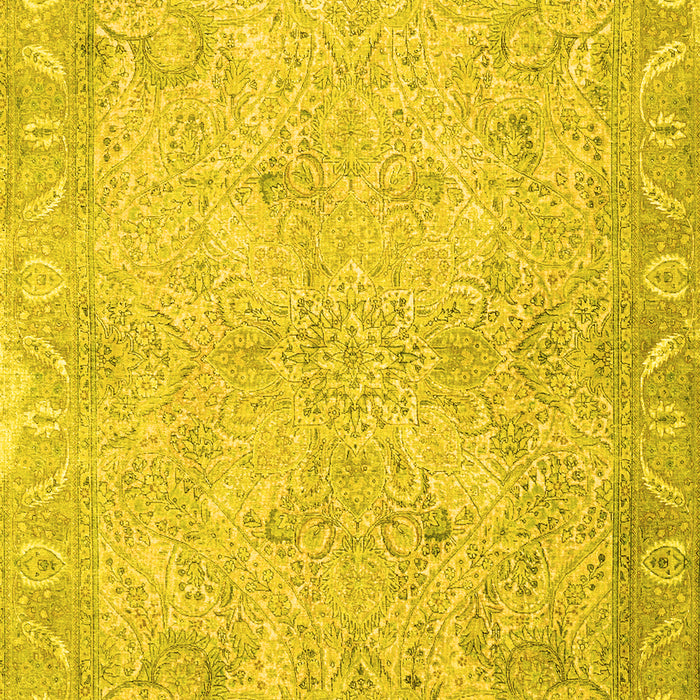 Oriental Yellow Traditional Rug, tr1106yw