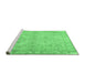 Sideview of Machine Washable Oriental Emerald Green Traditional Area Rugs, wshtr1106emgrn