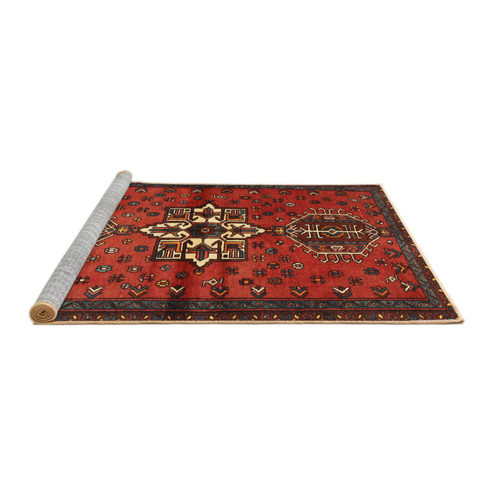 Sideview of Machine Washable Traditional Sienna Brown Rug, wshtr1107