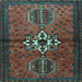 Square Machine Washable Persian Light Blue Traditional Rug, wshtr1107lblu