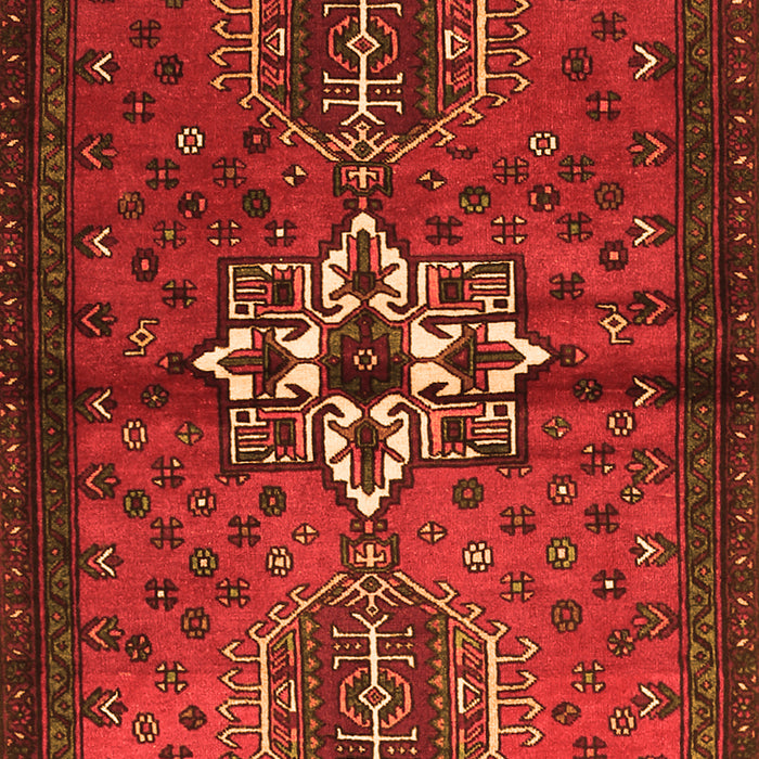 Serging Thickness of Machine Washable Persian Orange Traditional Area Rugs, wshtr1107org