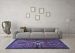 Machine Washable Persian Blue Traditional Rug in a Living Room, wshtr1107blu