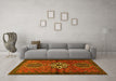 Machine Washable Persian Yellow Traditional Rug in a Living Room, wshtr1107yw