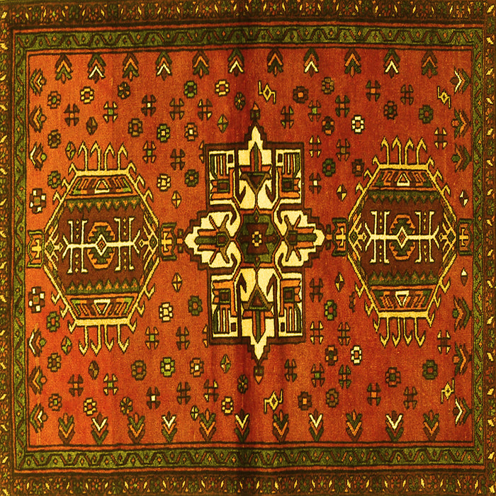 Square Persian Yellow Traditional Rug, tr1107yw