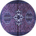 Round Persian Blue Traditional Rug, tr1107blu