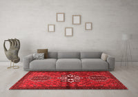 Machine Washable Persian Red Traditional Rug, wshtr1107red