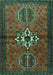 Machine Washable Persian Turquoise Traditional Area Rugs, wshtr1107turq