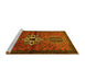 Sideview of Machine Washable Persian Yellow Traditional Rug, wshtr1107yw