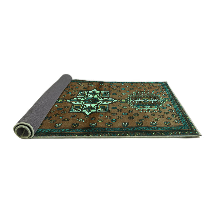 Sideview of Persian Turquoise Traditional Rug, tr1107turq