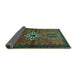 Sideview of Persian Turquoise Traditional Rug, tr1107turq